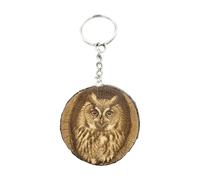 Promotech Llavero de madera con diseño de búho en el agujero del árbol, madera, W5L5