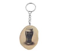 Promotech Llavero de madera con grabado láser hecho a mano con cerveza irlandesa, madera, W5L5