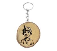 Promotech Peter Pan - Llavero de madera natural con grabado láser, madera, W5L5
