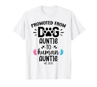Promoted from Dog Auntie to Human Auntie 2026 1st Time Aunt Camiseta