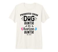 Promoted from Dog Auntie to Human Auntie 2026 1st Time Aunt Camiseta Premium