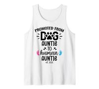 Promoted from Dog Auntie to Human Auntie 2026 1st Time Aunt Camiseta sin Mangas