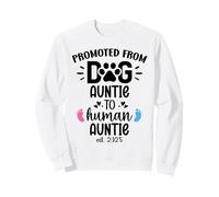 Promoted from Dog Auntie to Human Auntie EST 2026 New Aunt Sudadera