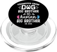 Promoted from Dog Big Brother to Human Brother EST. 2026 Bro PopSockets PopGrip para MagSafe