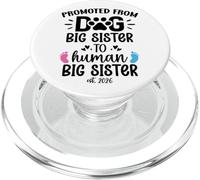 Promoted from Dog Big Sister Human Sister EST 2026 Big Sis PopSockets PopGrip para MagSafe