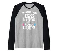 Promoted from Dog Big Sister to Human Sister 2026 Dog Sister Camiseta Manga Raglan