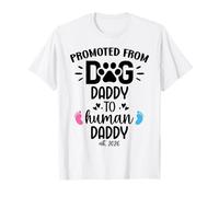 Promoted from Dog Daddy to Human Daddy EST 2026 Human Dad Camiseta