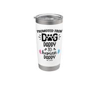 Promoted From Dog Daddy to Human Daddy est 2026 Human Dad Vaso térmico de acero inoxidable de doble pared