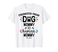 Promoted from Dog Mommy to Human Mommy EST 2026 1st Time Mom Camiseta