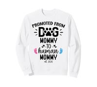 Promoted from Dog Mommy to Human Mommy EST 2026 1st Time Mom Sudadera