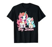 Promoted to Big Sister Girls Cute Unicorn Older Sister Camiseta