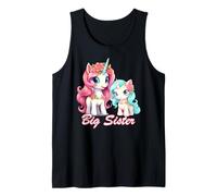 Promoted to Big Sister Girls Cute Unicorn Older Sister Camiseta sin Mangas