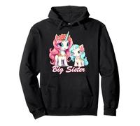 Promoted to Big Sister Girls Cute Unicorn Older Sister Sudadera con Capucha