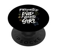 Promoted to Dad by My Favorite Girl - Papá Design PopSockets PopGrip Adhesivo