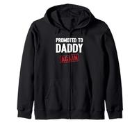 Promoted to Daddy Again Stamp Father's Day Baby Announcement Sudadera con Capucha