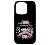 Promoted to Grandma Est 2025 Floral New Grandma Cute Design Carcasa para iPhone 14 Pro