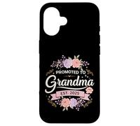 Promoted to Grandma Est 2025 Floral New Grandma Cute Design Carcasa para iPhone 16