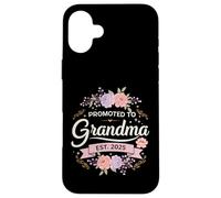 Promoted to Grandma Est 2025 Floral New Grandma Cute Design Carcasa para iPhone 16 Plus