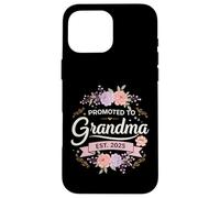 Promoted to Grandma Est 2025 Floral New Grandma Cute Design Carcasa para iPhone 16 Pro Max