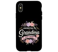 Promoted to Grandma Est 2025 Floral New Grandma Cute Design Carcasa para iPhone X/XS