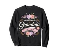 Promoted to Grandma Est 2025 Floral New Grandma Cute Design Sudadera
