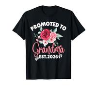 Promoted To Grandma EST. 2026 First Time Nana Floral Flower Camiseta