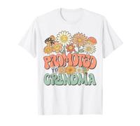 Promoted To Grandma Expecting Baby Daisy Groovy Wildflower Camiseta