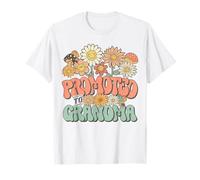 Promoted To Grandma Expecting Baby Daisy Groovy Wildflower Camiseta
