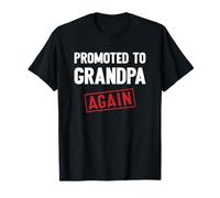 Promoted to Grandpa Again Grandparents Baby Announcement Camiseta