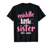 Promoted to Middle Sister EST 2026 Baby Announcement Toddler Camiseta