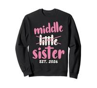 Promoted to Middle Sister EST 2026 Baby Announcement Toddler Sudadera