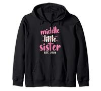 Promoted to Middle Sister EST 2026 Baby Announcement Toddler Sudadera con Capucha