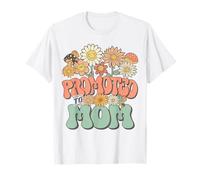 Promoted To Mom Expecting Baby Pregnancy Groovy Wildflower Camiseta