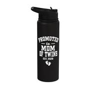 Promoted to Mom of Twins 2026 Expecting Mother Stainless Steel Insulated Water Bottle