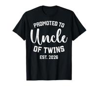 Promoted to Uncle of Twins EST 2026 Family Baby Announcement Camiseta