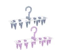 Promotional sales Clothes Drying Hanger with 12 Clips, 2 Pack Small Folding Portable Hanging Drying Rack360 Rotatable Hook for Drying Towels Bras Baby