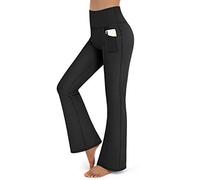 Promover Pantalones de Yoga para Mujer Pantalones Deportivos de Trabajo de Cintura Alta Bootcut con Bolsillos Bootleg Control de Barriga para Entrenamiento y Casual Jazz