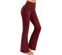 Promover Pantalones de Yoga para Mujer Pantalones Deportivos de Trabajo de Cintura Alta Bootcut con Bolsillos Bootleg Control de Barriga para Entrenamiento y Casual Jazz