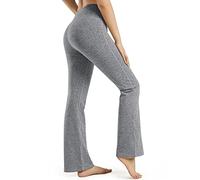 Promover Pantalones de Yoga para Mujer Pantalones Deportivos de Trabajo de Cintura Alta Bootcut con Bolsillos Bootleg Control de Barriga para Entrenamiento y Casual Jazz