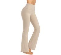 Promover Pantalones de Yoga para Mujer Pantalones Deportivos de Trabajo de Cintura Alta Bootcut con Bolsillos Bootleg Control de Barriga para Entrenamiento y Casual Jazz