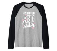 Promovido a Big Sister Family New Baby Love Hearts Graphic Camiseta Manga Raglan