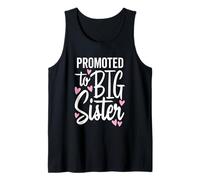Promovido a Big Sister Family New Baby Love Hearts Graphic Camiseta sin Mangas