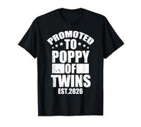 Promovido a Poppy of Twins 2026 Anuncio de la Familia Orgullosa Camiseta