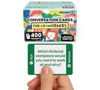 Prompta 400 tarjetas de conversación para compañeros de trabajo, divertido juego 2 en 1 de construcción de equipos para romper el hielo, tarjetas de preguntas de 2.5 x 1.75 pulgadas para conocer a tus