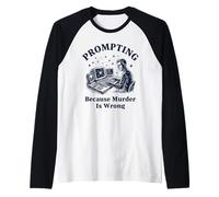 Prompting AI Coder: Humor informático Retro Camiseta Manga Raglan