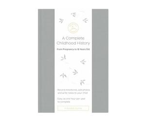 Promptly Journals, Una historia completa de la infancia: desde el embarazo hasta los 18 años (gris, lino) | Libro de bebé y diario de embarazo | Libro de recuerdos para bebés