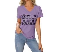 Prone to Shenanigans and Malarkey - Camiseta de trébol de manga larga para mujer, amante de la cerveza, traje de duende irlandés, sudadera con capucha, camisa del día de San Patricio, regalo para
