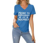 Prone to Shenanigans and Malarkey - Camiseta de trébol de manga larga para mujer, amante de la cerveza, traje de duende irlandés, sudadera con capucha, camisa del día de San Patricio, regalo para