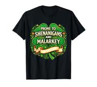 Prone to Shenanigans & Malarkey Fun Clovers St Patrick's Day Camiseta