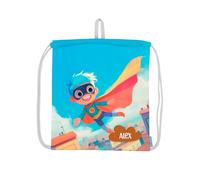 PRONENS.- Mochila saco infantil con cordón | Personalizable con nombre | Tela impermeable y resistente | Ligera y cómoda para niños | Ideal para almuerzo escolar y excursiones. (SUPERHEROE, infantil)